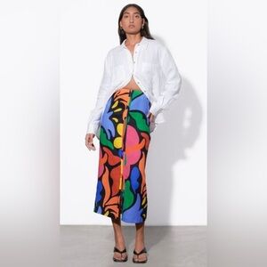 MARA HOFFMAN - MOLLY SKIRT MULTI BLACK IRIS PRINT - 2 - NWT